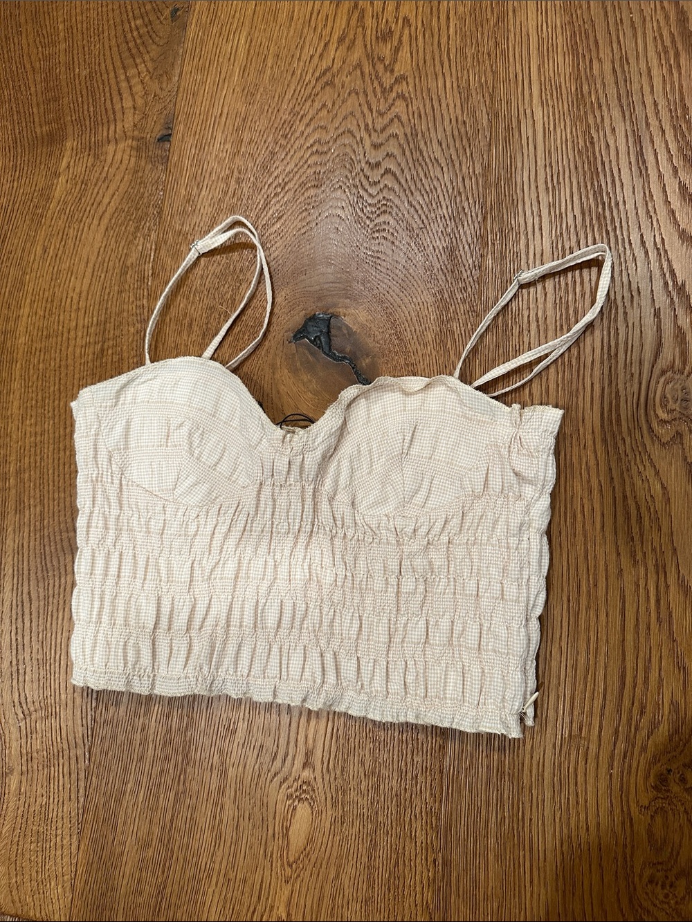Zara Smocked Bustier Corset Style Crop Top